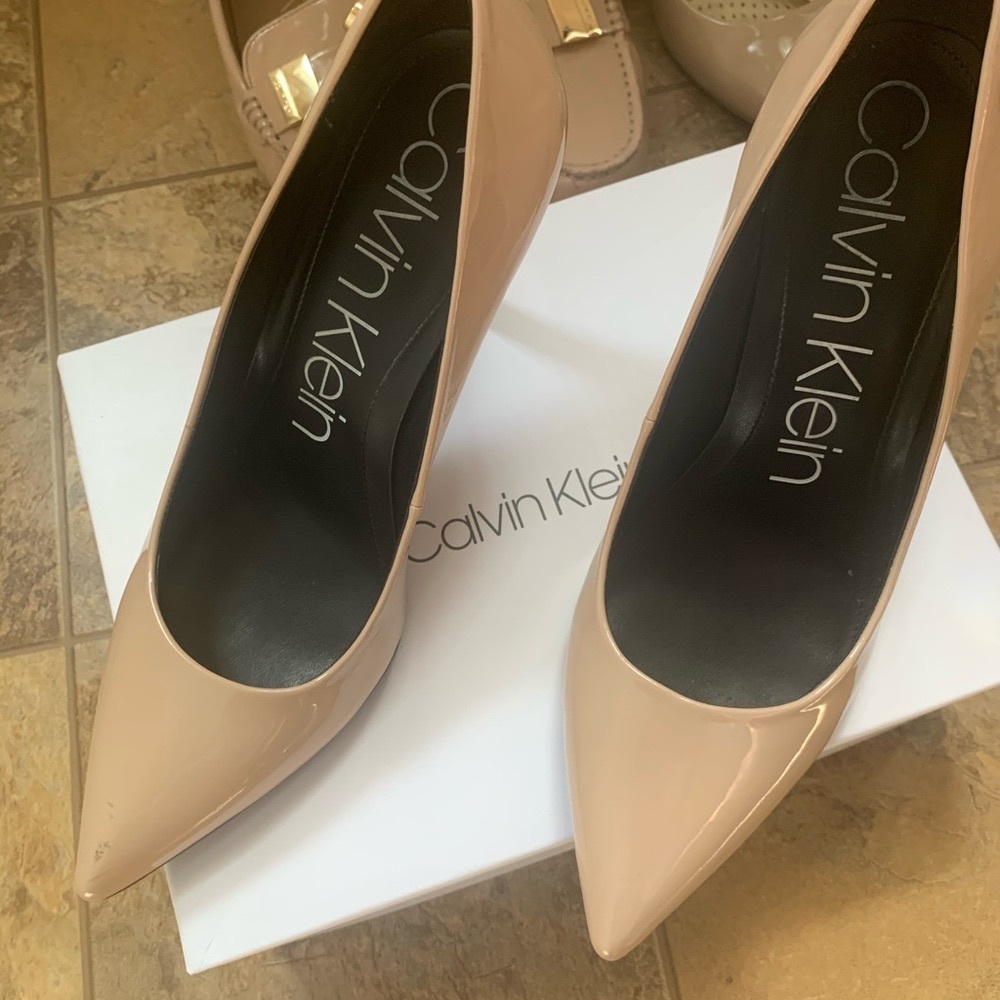 Calvin Klein Nude patent leather stiletto